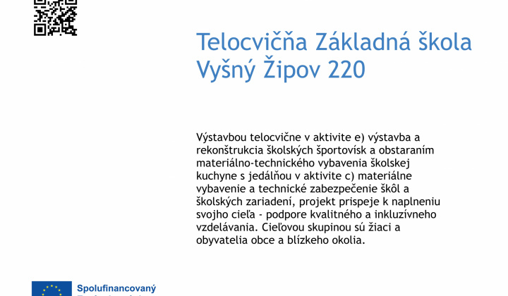 Fotka - Telocvičňa Základná škola Vyšný Žipov 220