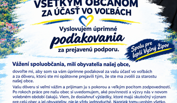 Fotka - Poďakovanie starostu za dôveru